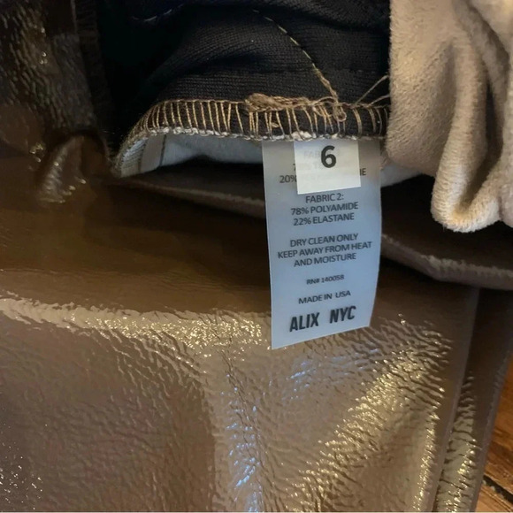ALIX NYC Faux Patent Leather Loring Pant Acorn Size 6 NWT - Picture 9 of 11